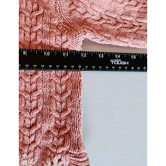 Cupcakes & Cashmere Cable Knit Sweater Hoodie Floral Embroidery Pink Toddler 24M - Picture 4 of 10